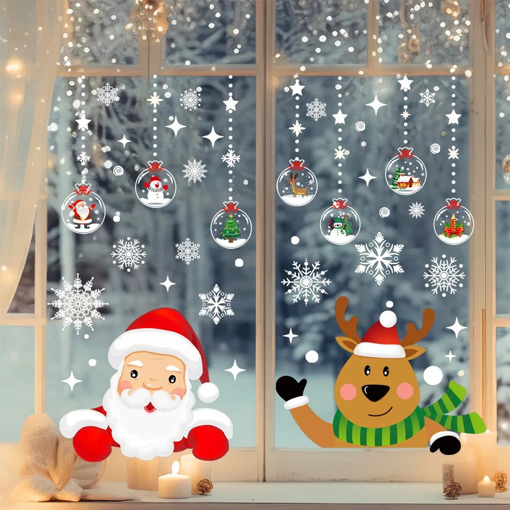 Christmas Window Sticker Merry New Year Decorations For Home 2026 Cristmas Ornament Xmas Navidad Natal Gifts Festive 2025 - drollido