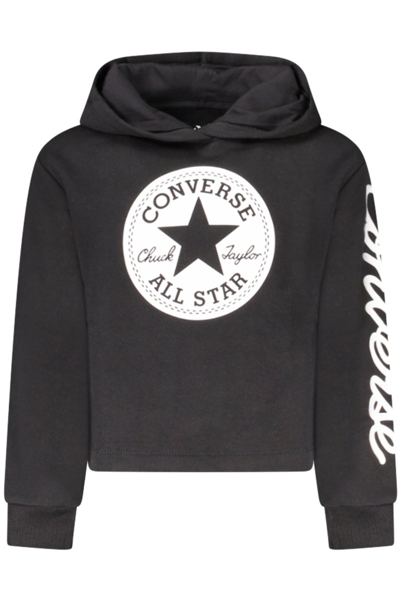 Converse Girls' Zip-Up Hoodie, Black