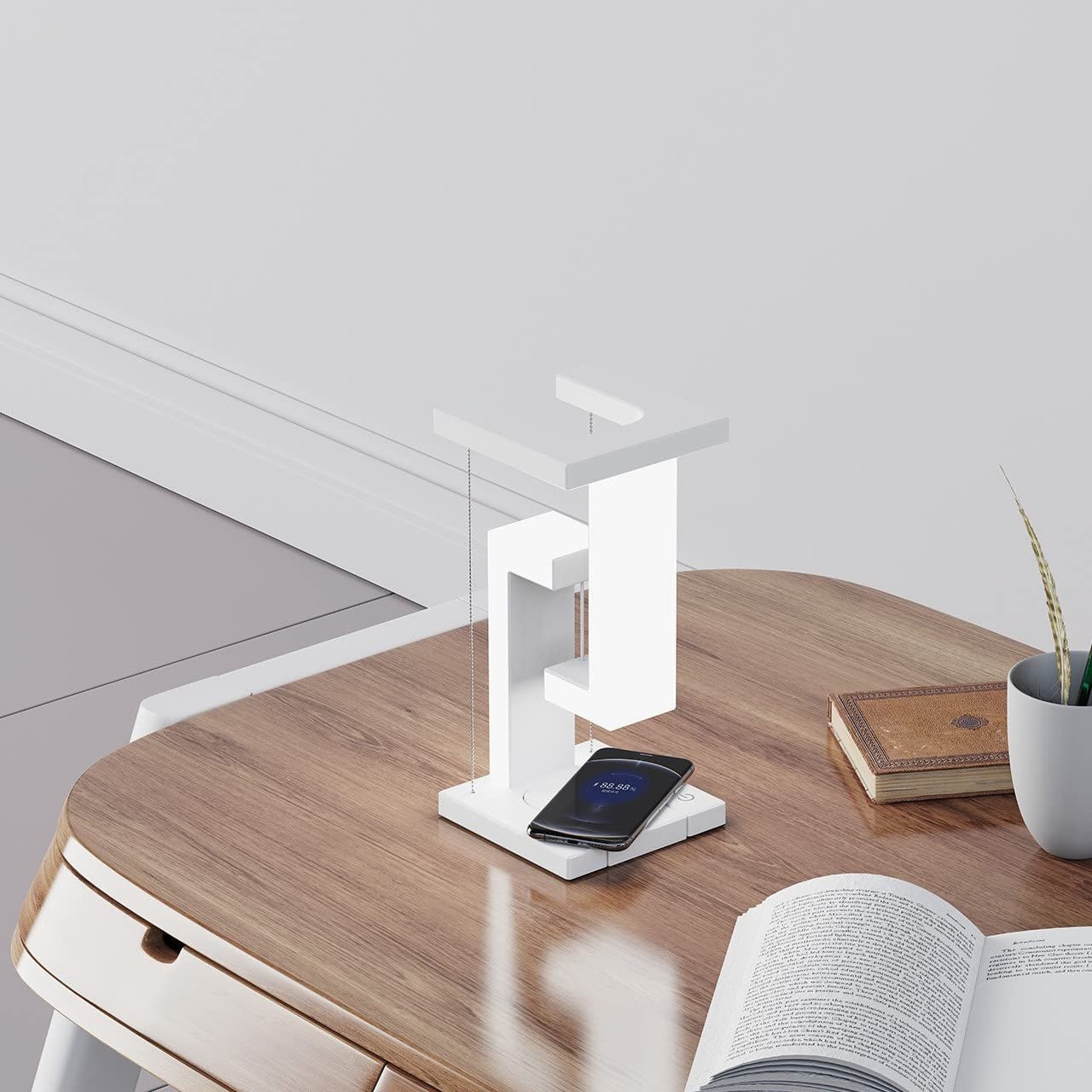 Creative Smartphone Wireless Charging Suspension Table Lamp Balance Lamp Floating For Home Bedroom - drollido