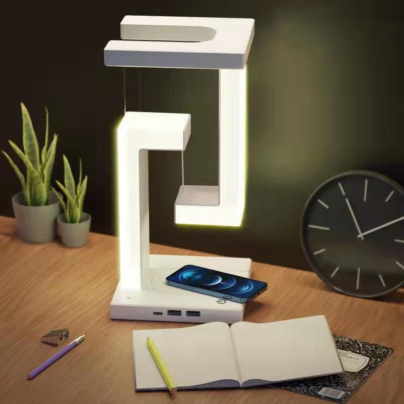 Creative Smartphone Wireless Charging Suspension Table Lamp Balance Lamp Floating For Home Bedroom - drollido