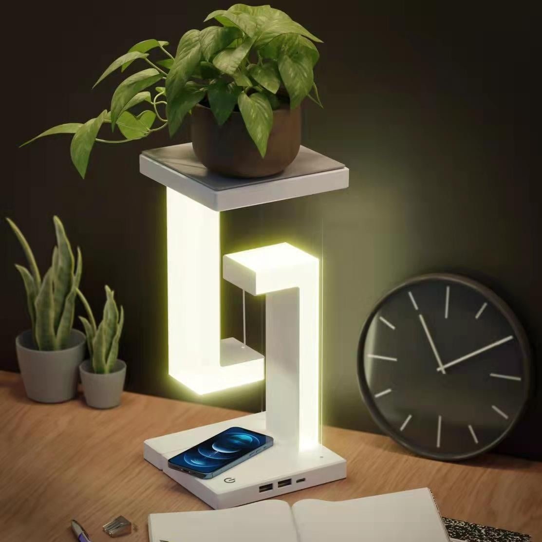Creative Smartphone Wireless Charging Suspension Table Lamp Balance Lamp Floating For Home Bedroom - drollido