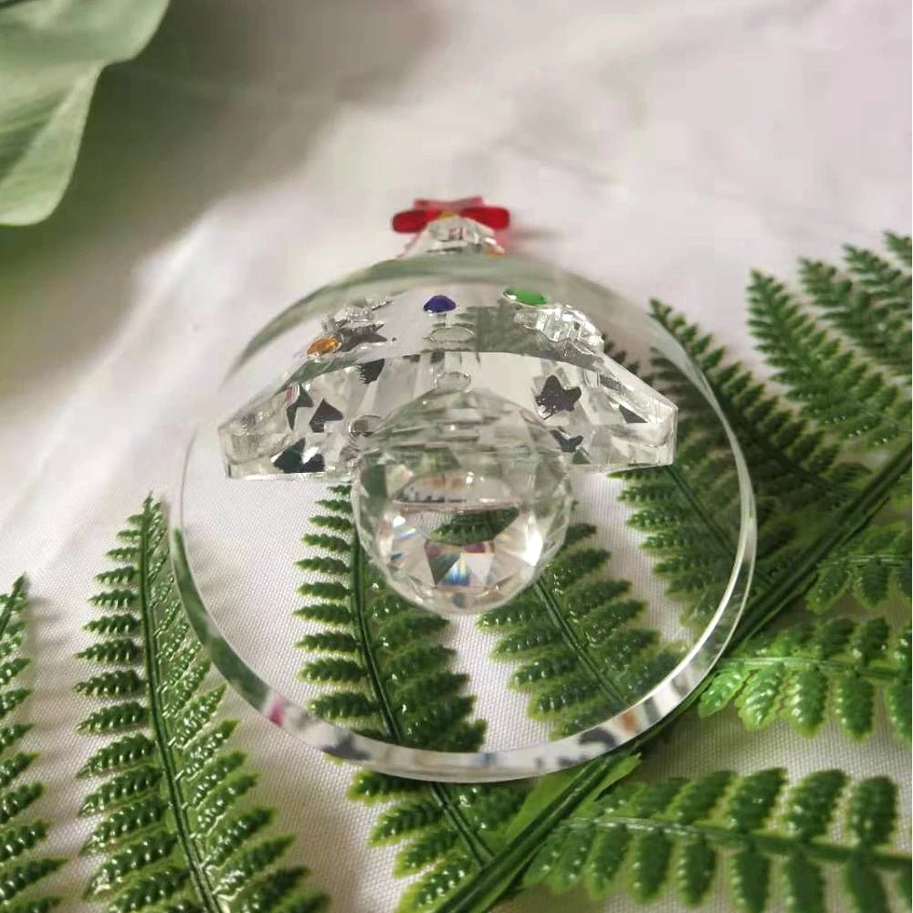 Crystal Christmas Tree Figurine Holiday Paperweight Collection Souvenir Handcrafted Xmas Gift Home Table Decoration - drollido