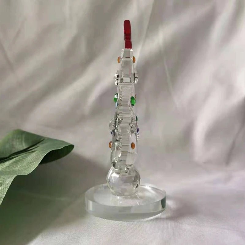Crystal Christmas Tree Figurine Holiday Paperweight Collection Souvenir Handcrafted Xmas Gift Home Table Decoration - drollido