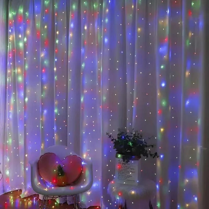 Fairy Curtain Lights USB Remote Control Waterproof LED String Lights for Bedroom Indoor Outdoor Wedding Christmas Party Decor - drollido