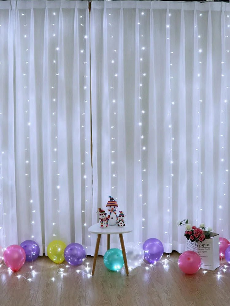 Fairy Curtain Lights USB Remote Control Waterproof LED String Lights for Bedroom Indoor Outdoor Wedding Christmas Party Decor - drollido