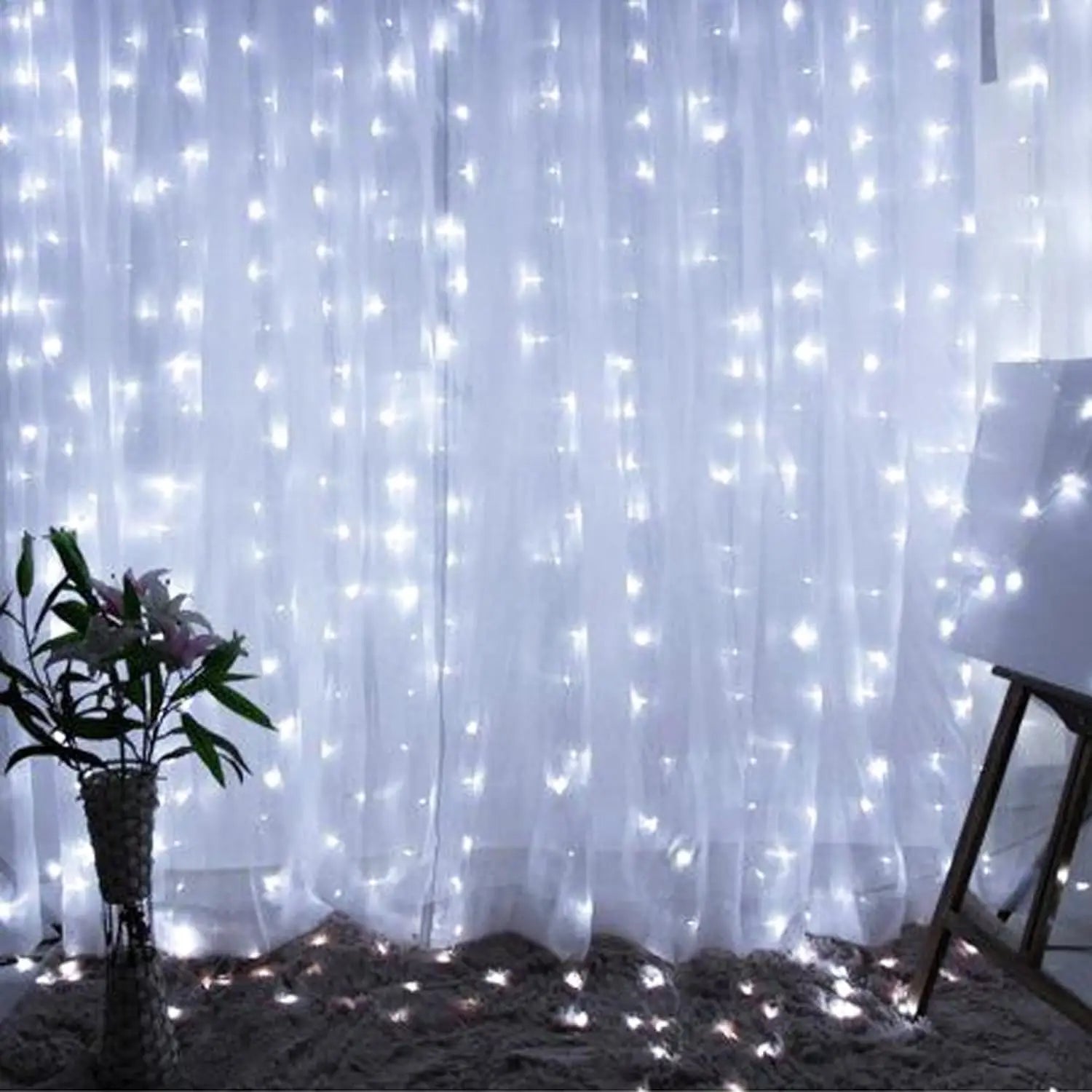 Fairy Curtain Lights USB Remote Control Waterproof LED String Lights for Bedroom Indoor Outdoor Wedding Christmas Party Decor - drollido