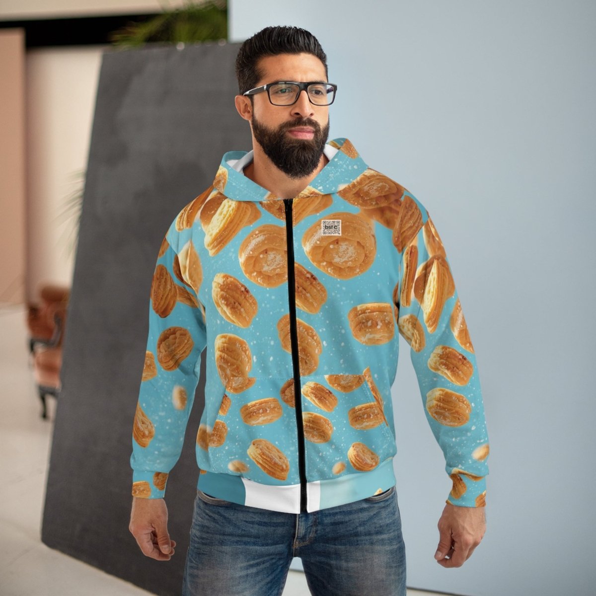 felpa con zip unisex -BST.C- RAIN OF COOKIES