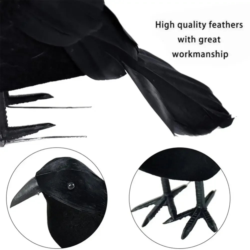 Halloween Decoracion Simulation Black Crow Raven Bird Repellent Pest Control Pigeon Repellent Garden Decoration Outdoor - drollido