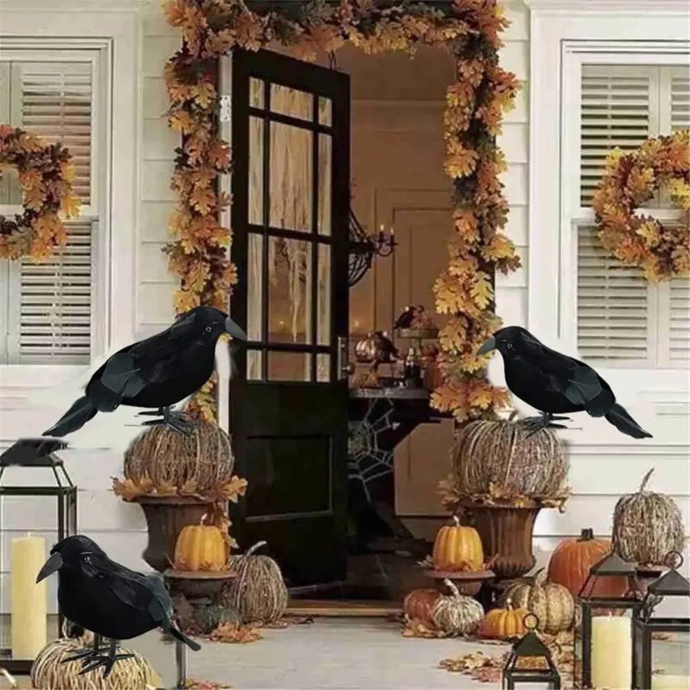 Halloween Decoracion Simulation Black Crow Raven Bird Repellent Pest Control Pigeon Repellent Garden Decoration Outdoor - drollido