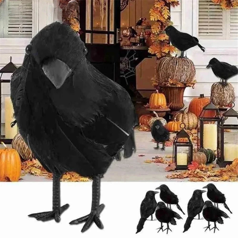 Halloween Decoracion Simulation Black Crow Raven Bird Repellent Pest Control Pigeon Repellent Garden Decoration Outdoor - drollido