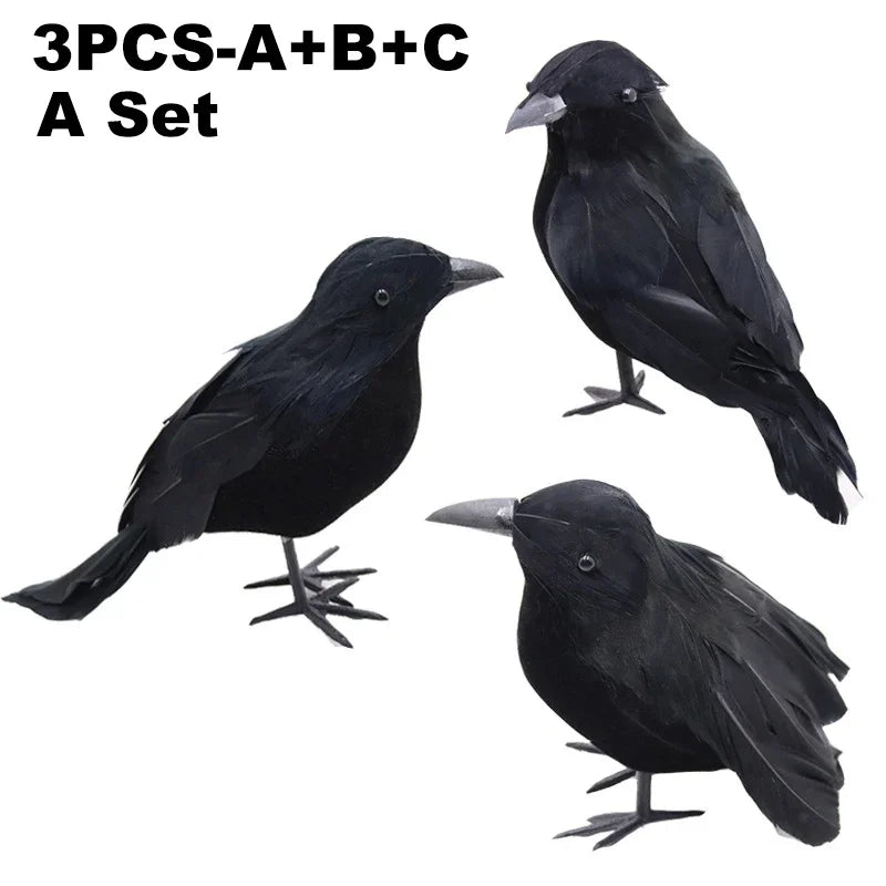 Halloween Decoracion Simulation Black Crow Raven Bird Repellent Pest Control Pigeon Repellent Garden Decoration Outdoor - drollido