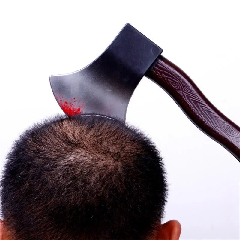 Halloween Horror Props Blood Fake Ax Saws Knife Headband for Halloween Party Masquerade Mischief Props Decoration Supplies - drollido