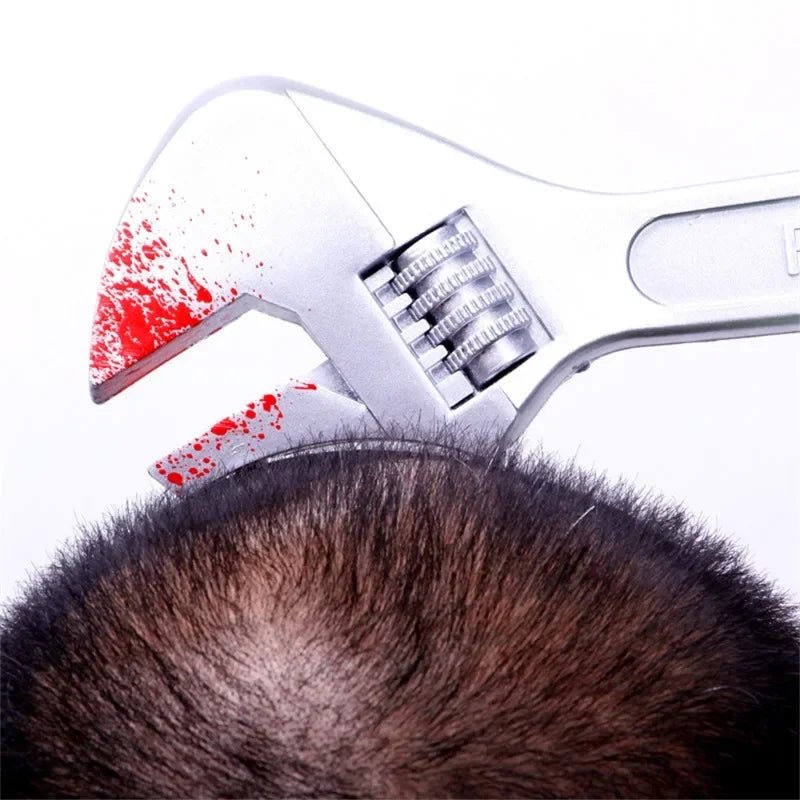 Halloween Horror Props Blood Fake Ax Saws Knife Headband for Halloween Party Masquerade Mischief Props Decoration Supplies - drollido