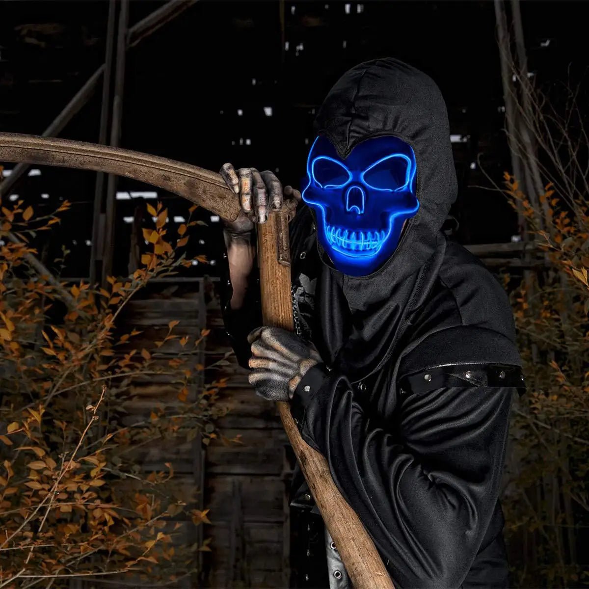 Halloween Horror Skull Mask LED Cold Light Mask LED Halloween Mask Cosplay Mask Halloween Party Decoration Luminous Skull Masks - drollido