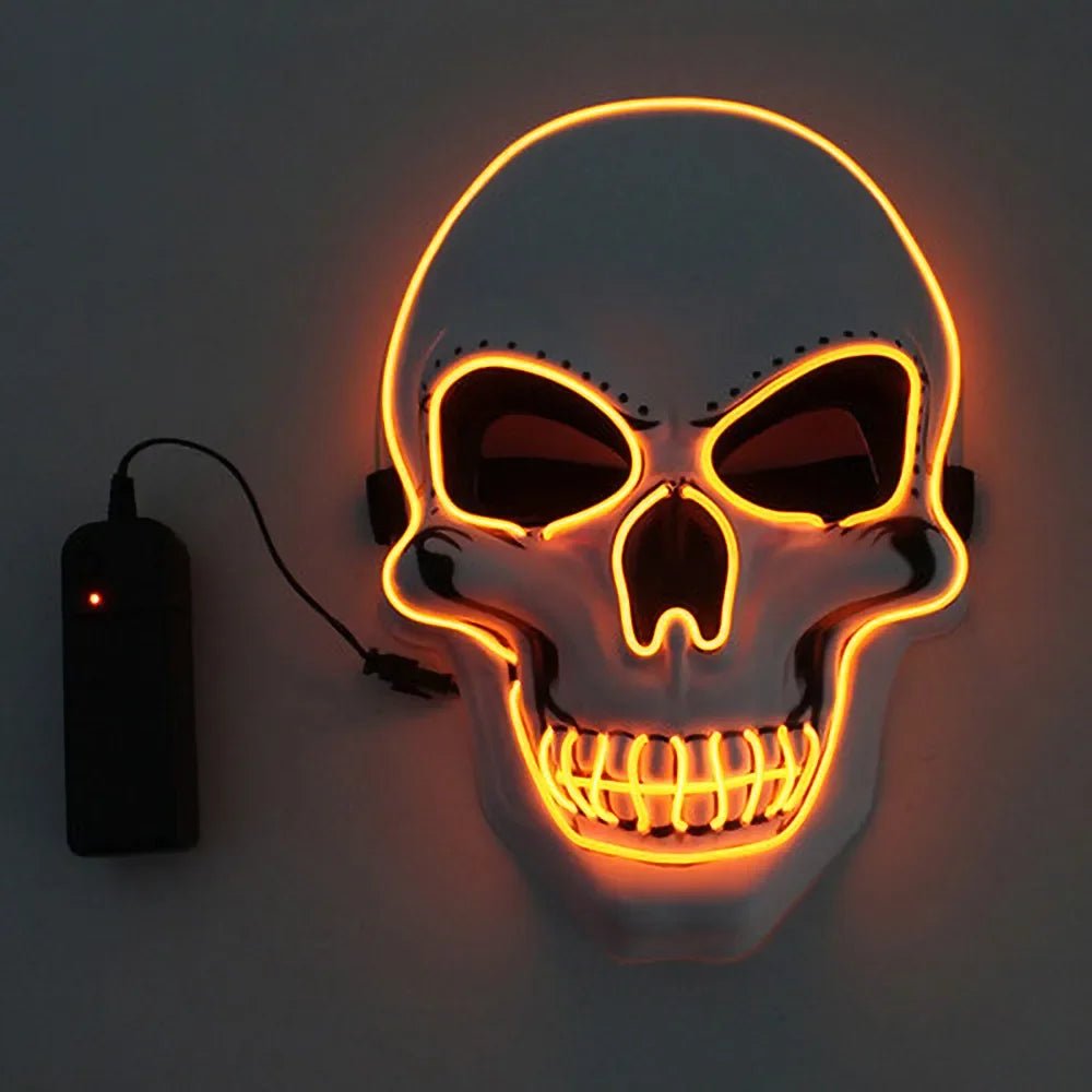 Halloween Horror Skull Mask LED Cold Light Mask LED Halloween Mask Cosplay Mask Halloween Party Decoration Luminous Skull Masks - drollido