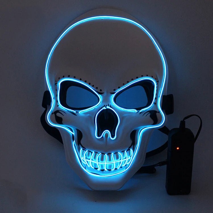 Halloween Horror Skull Mask LED Cold Light Mask LED Halloween Mask Cosplay Mask Halloween Party Decoration Luminous Skull Masks - drollido