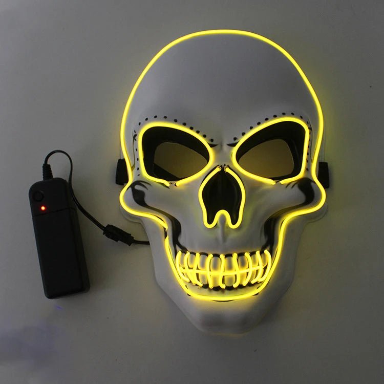 Halloween Horror Skull Mask LED Cold Light Mask LED Halloween Mask Cosplay Mask Halloween Party Decoration Luminous Skull Masks - drollido