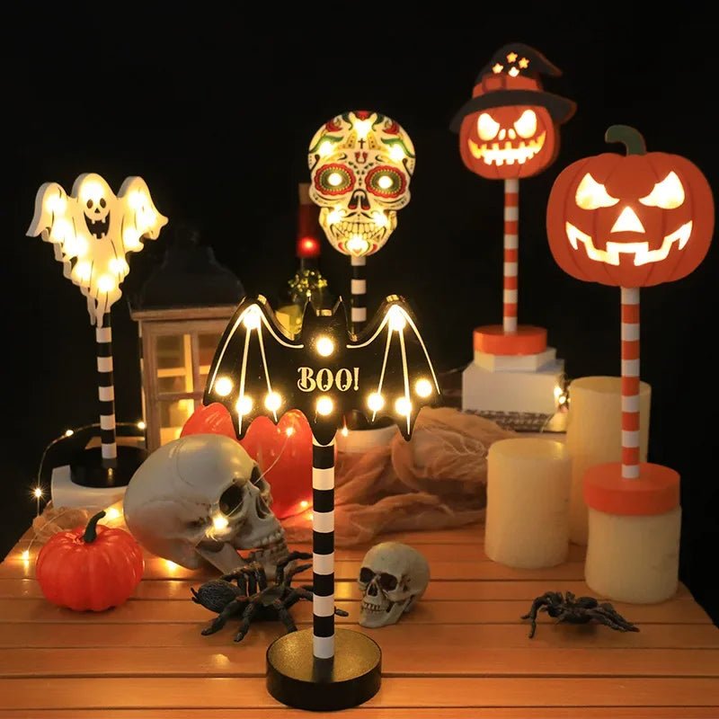 Halloween LED Night Light Pumpkin Ghost Ambiance Lights Battery Powered Waterproof Outdoor Garden Bedroom Festival Party Decor - drollido