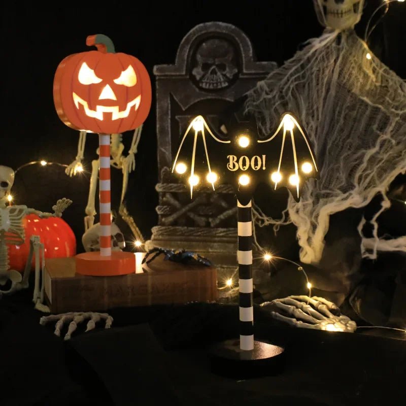 Halloween LED Night Light Pumpkin Ghost Ambiance Lights Battery Powered Waterproof Outdoor Garden Bedroom Festival Party Decor - drollido