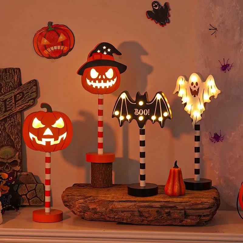 Halloween LED Night Light Pumpkin Ghost Ambiance Lights Battery Powered Waterproof Outdoor Garden Bedroom Festival Party Decor - drollido