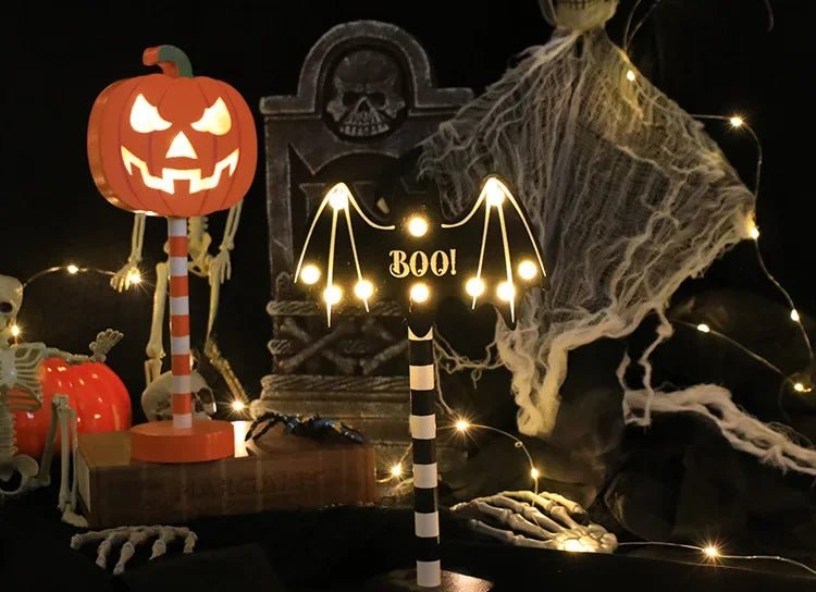 Halloween LED Night Light Pumpkin Ghost Ambiance Lights Battery Powered Waterproof Outdoor Garden Bedroom Festival Party Decor - drollido