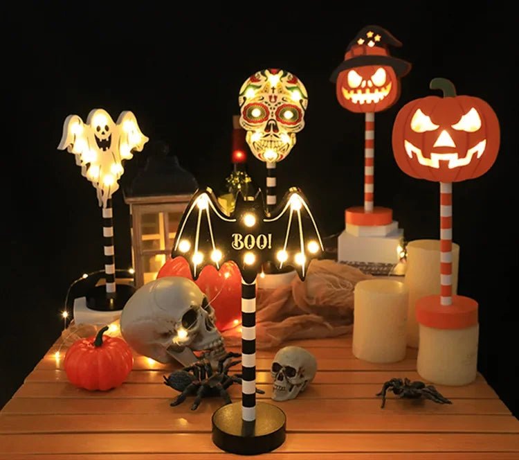 Halloween LED Night Light Pumpkin Ghost Ambiance Lights Battery Powered Waterproof Outdoor Garden Bedroom Festival Party Decor - drollido