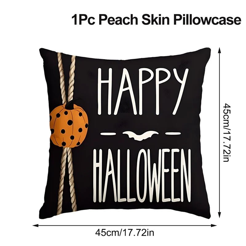 Halloween Linen Cushion Cover Trick or Treat Theme Pillowcase Cartoon Pumpkin Ghost Pillow Cover Halloween Party Decoration 2025 - drollido