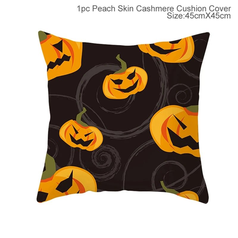Halloween Linen Cushion Cover Trick or Treat Theme Pillowcase Cartoon Pumpkin Ghost Pillow Cover Halloween Party Decoration 2025 - drollido