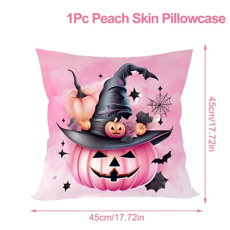 Halloween Linen Cushion Cover Trick or Treat Theme Pillowcase Cartoon Pumpkin Ghost Pillow Cover Halloween Party Decoration 2025 - drollido