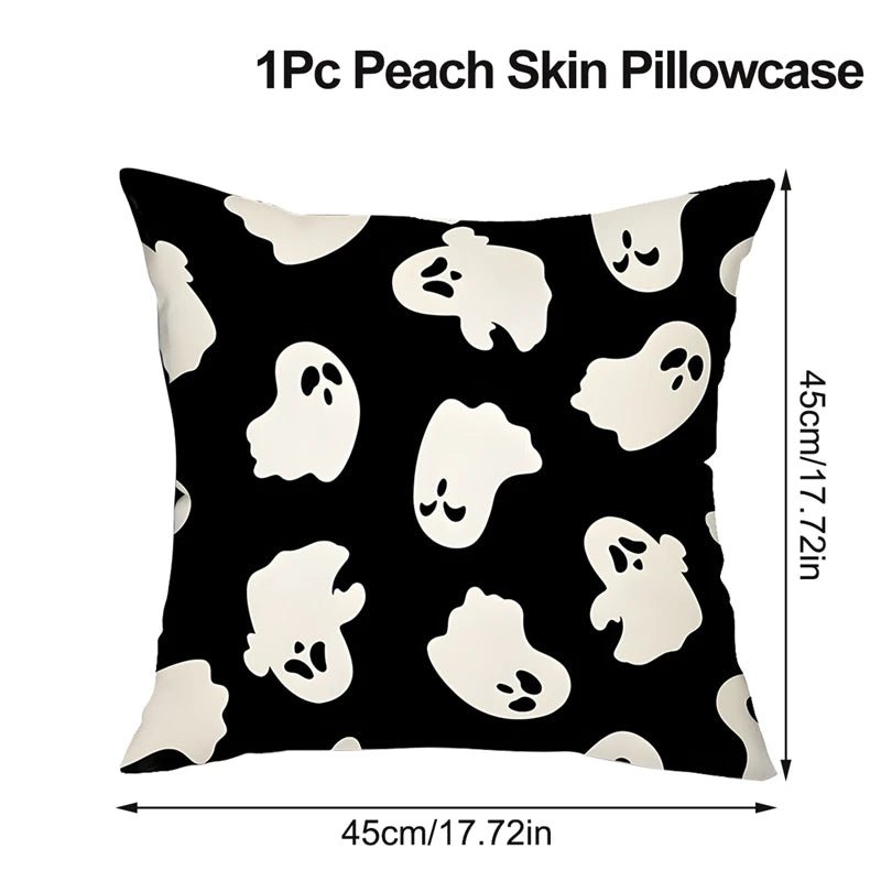 Halloween Linen Cushion Cover Trick or Treat Theme Pillowcase Cartoon Pumpkin Ghost Pillow Cover Halloween Party Decoration 2025 - drollido