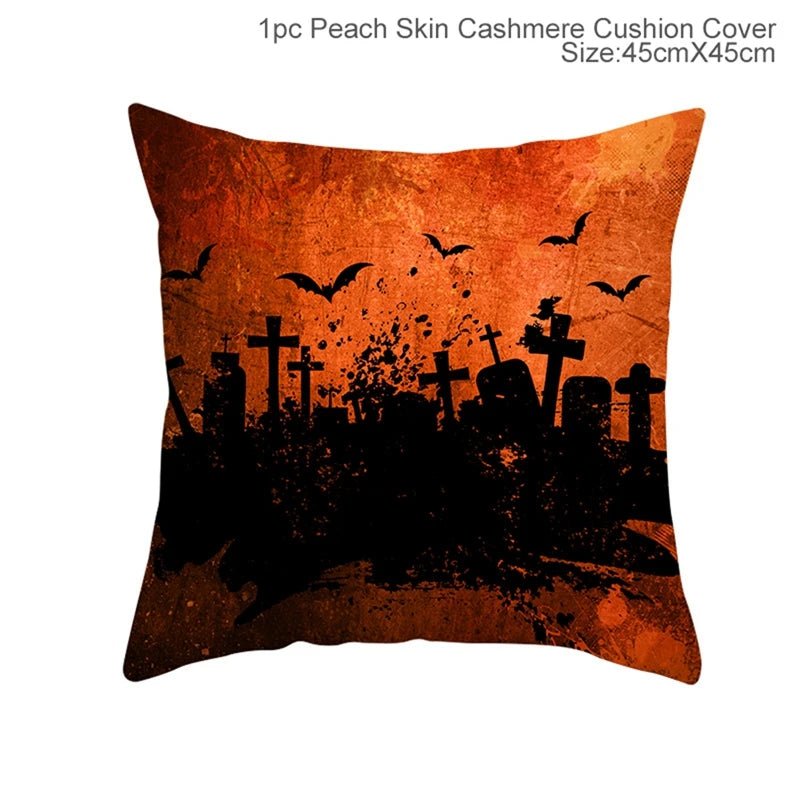 Halloween Linen Cushion Cover Trick or Treat Theme Pillowcase Cartoon Pumpkin Ghost Pillow Cover Halloween Party Decoration 2025 - drollido