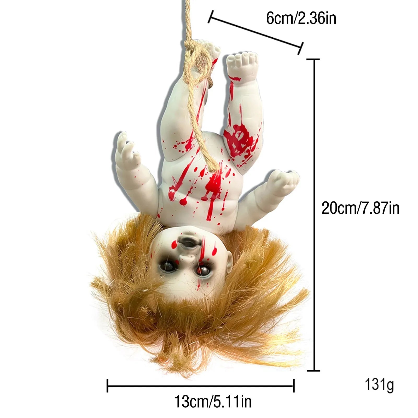 Halloween Scary Blood Doll Horror Ghost Zombie Baby Ghost Day Infant Decor Haunted House Props Children Gifts Party Decor - drollido