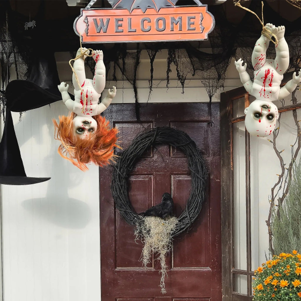 Halloween Scary Blood Doll Horror Ghost Zombie Baby Ghost Day Infant Decor Haunted House Props Children Gifts Party Decor - drollido
