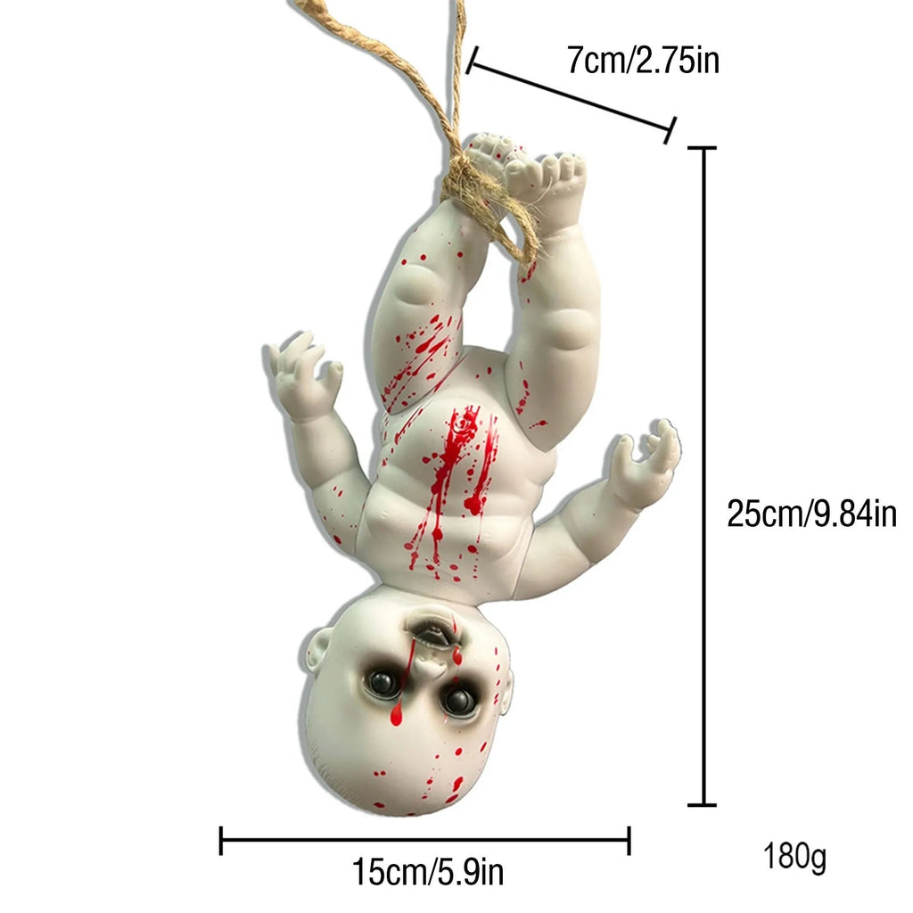 Halloween Scary Blood Doll Horror Ghost Zombie Baby Ghost Day Infant Decor Haunted House Props Children Gifts Party Decor - drollido