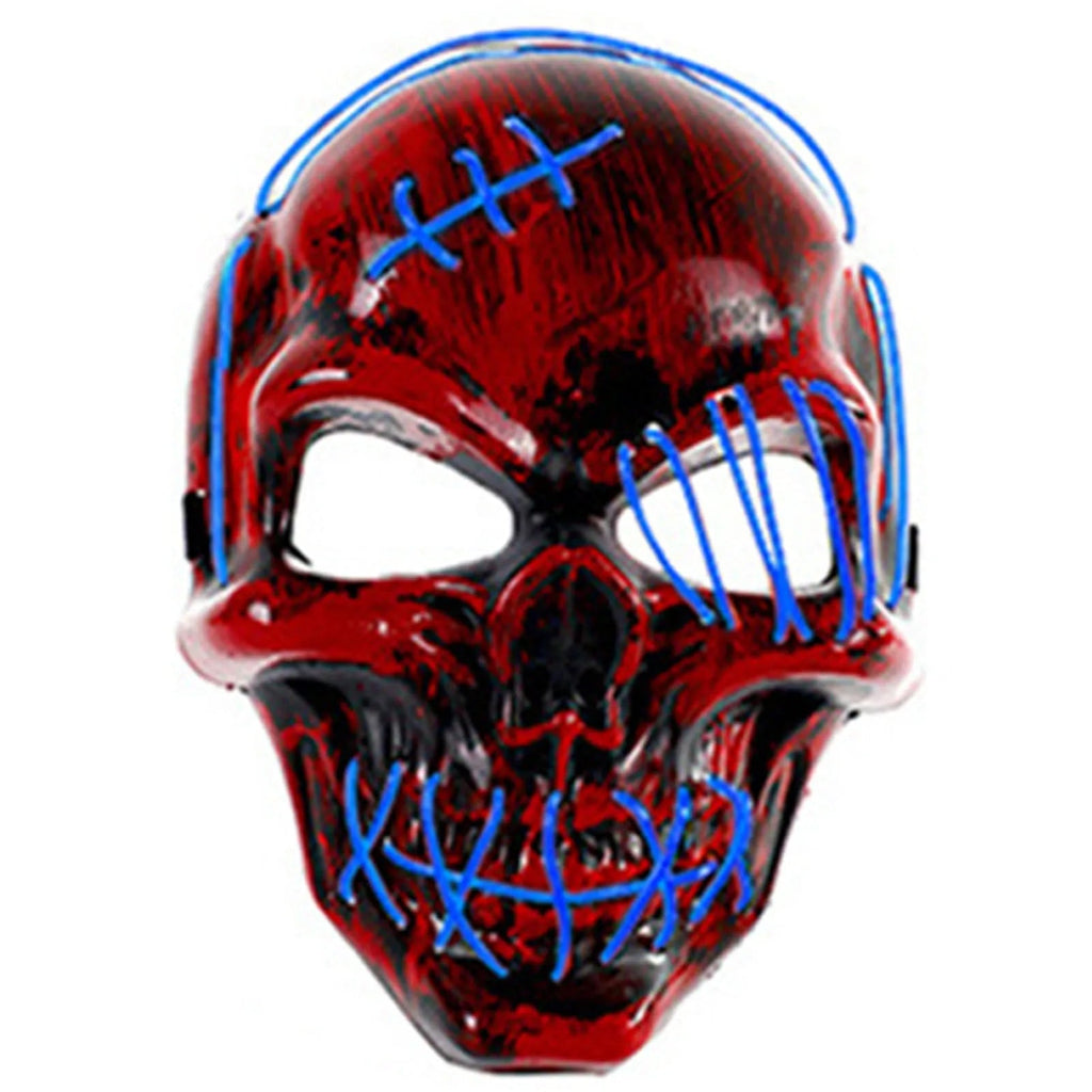Halloween Skull Mask LED Light Face Mask Luminous In The Dark Cosplay Costume Supplies For Costume & Cosplay Party Masquerade - drollido