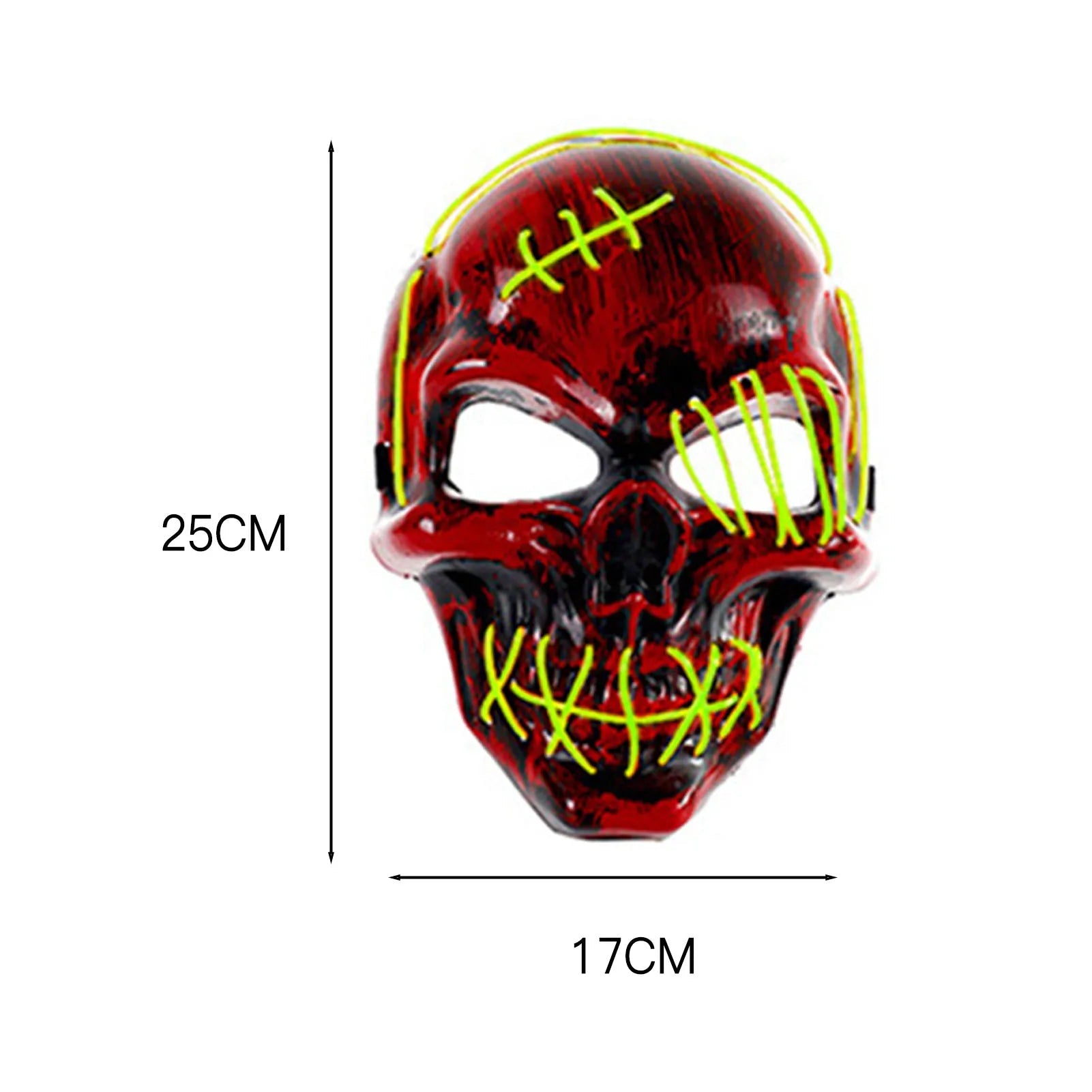 Halloween Skull Mask LED Light Face Mask Luminous In The Dark Cosplay Costume Supplies For Costume & Cosplay Party Masquerade - drollido