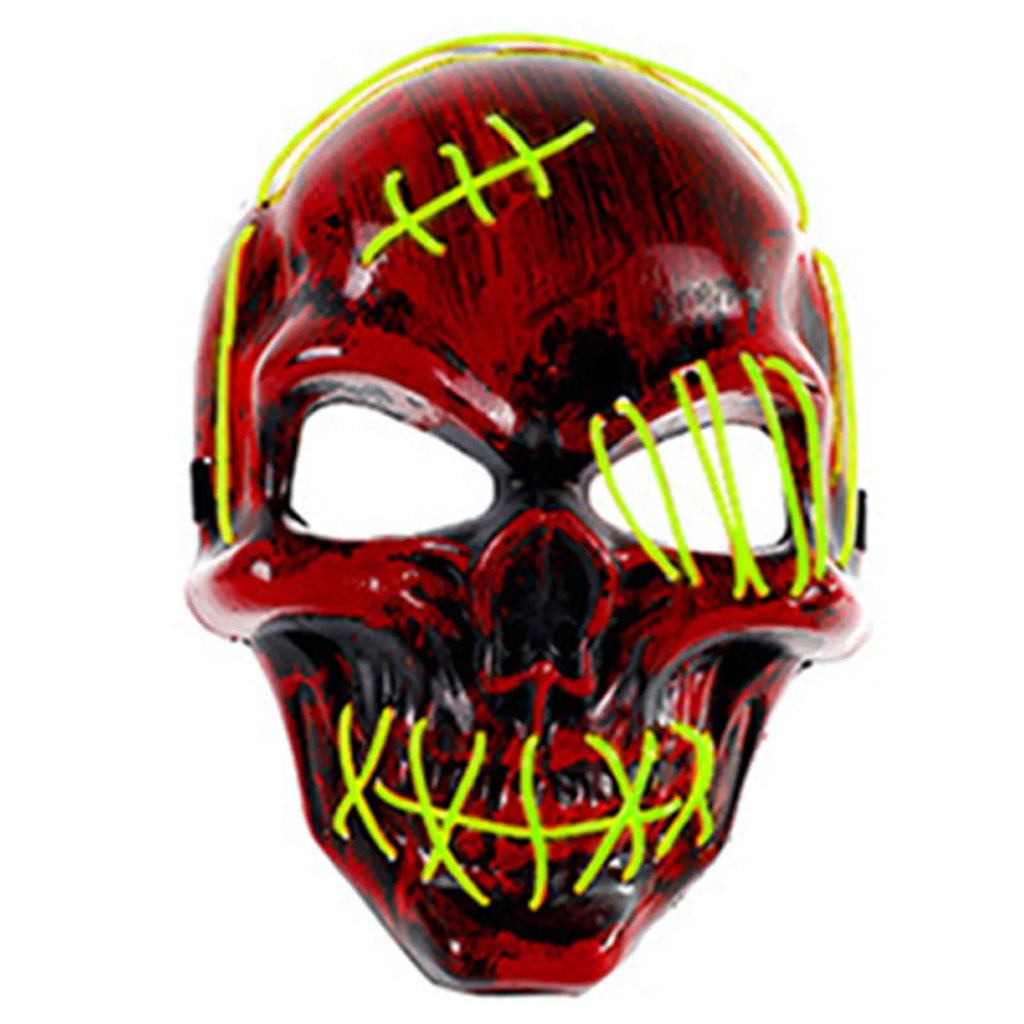 Halloween Skull Mask LED Light Face Mask Luminous In The Dark Cosplay Costume Supplies For Costume & Cosplay Party Masquerade - drollido