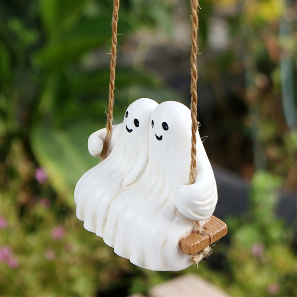 Halloween Swing Ornament Resin Ghost - drollido