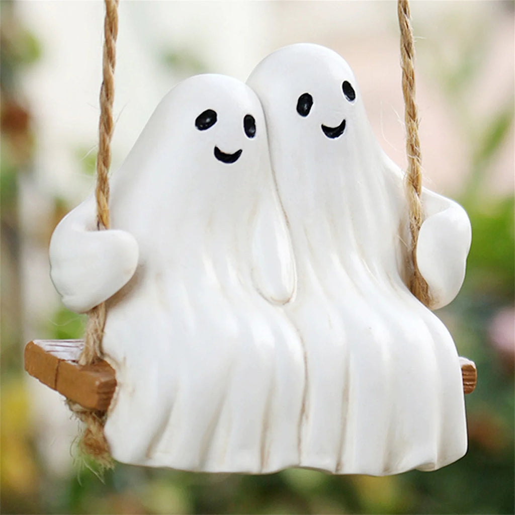 Halloween Swing Ornament Resin Ghost - drollido