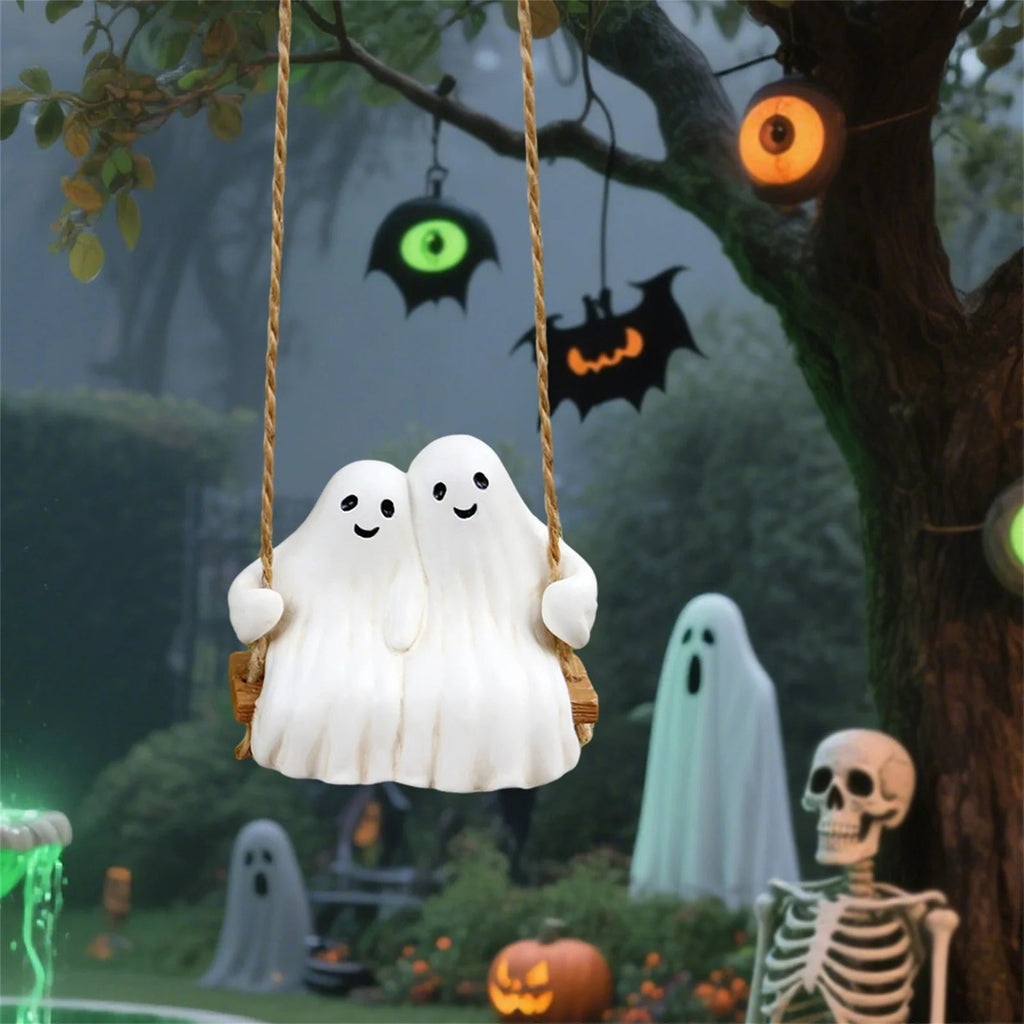 Halloween Swing Ornament Resin Ghost - drollido