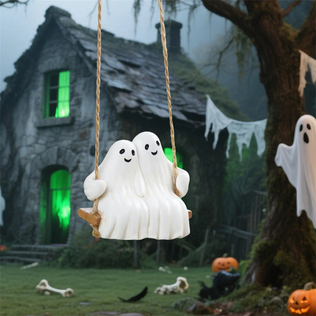 Halloween Swing Ornament Resin Ghost - drollido