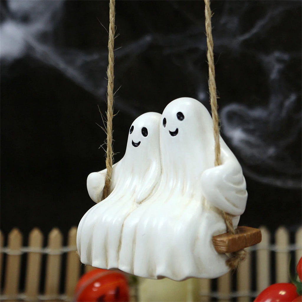 Halloween Swing Ornament Resin Ghost - drollido