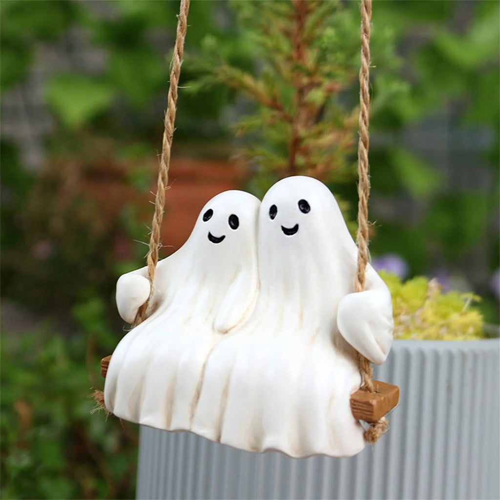 Halloween Swing Ornament Resin Ghost - drollido