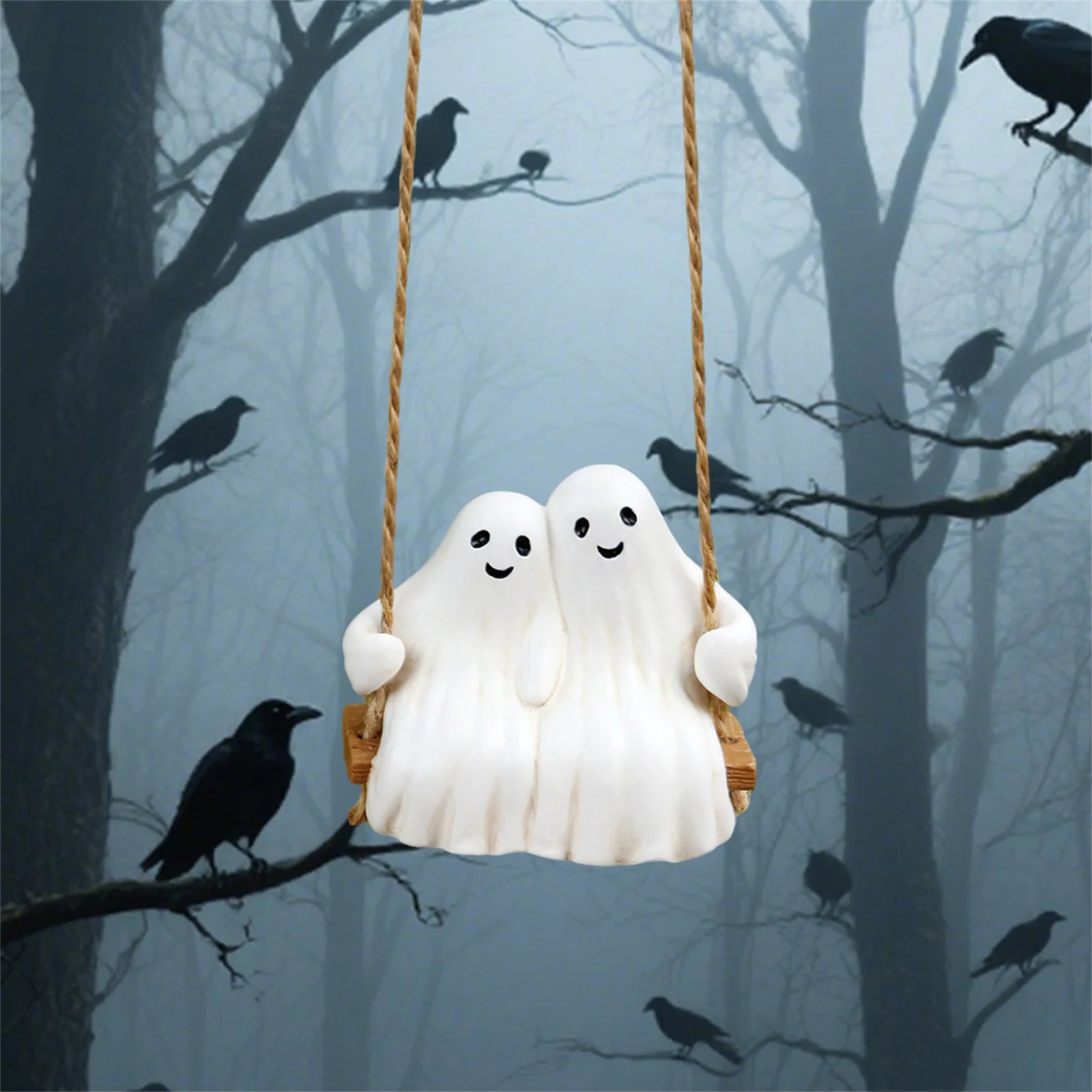 Halloween Swing Ornament Resin Ghost - drollido