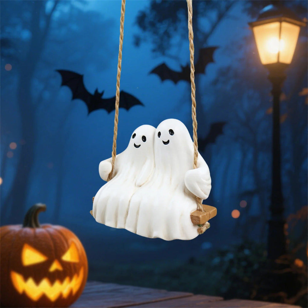 Halloween Swing Ornament Resin Ghost - drollido