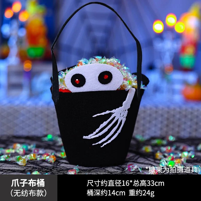 Halloween Theme Candy Bucket Bag Portable Candy Basket Kids Trick or Treat Bucket Halloween Party Decoration Supplies - drollido