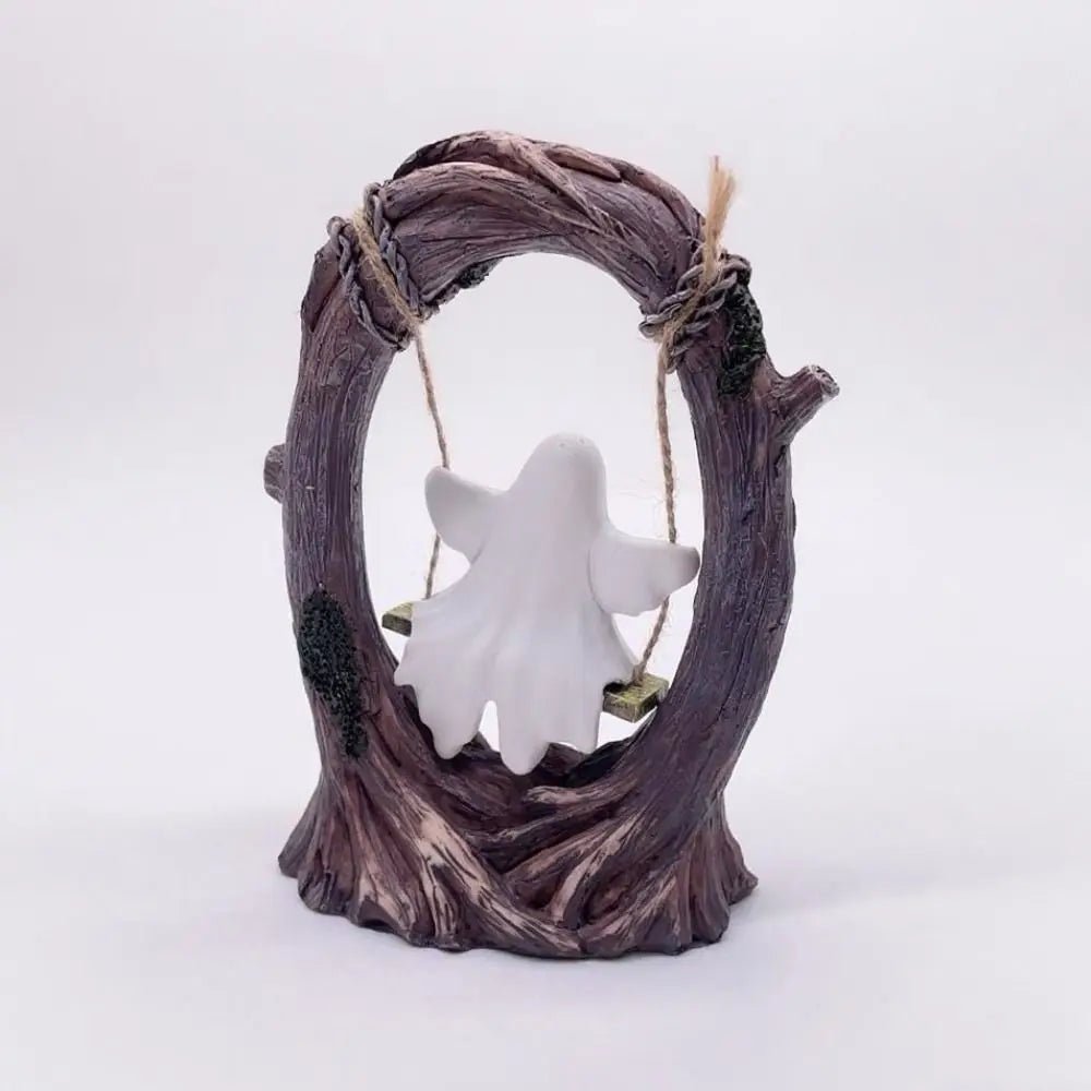 Halloween Themed Halloween Swing Ghost Ornament Handicraft Model Spooky Ghosts Decor Collectible Statue - drollido