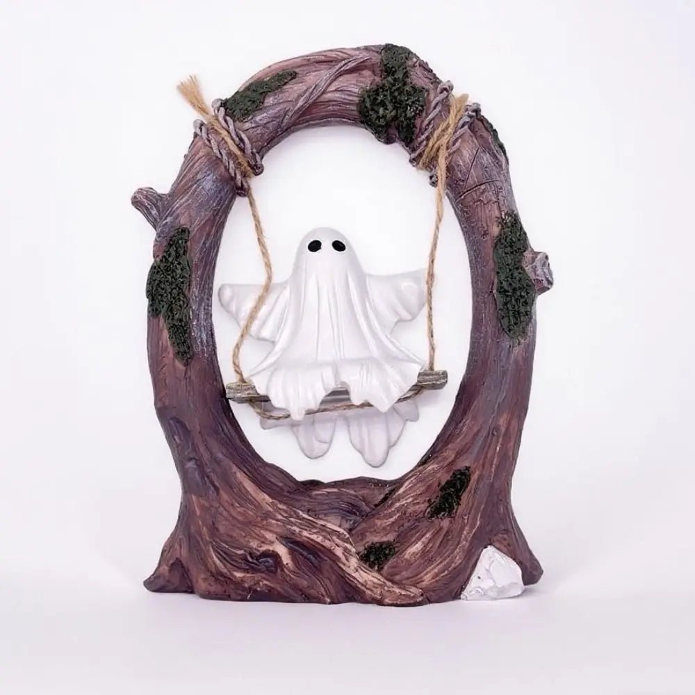 Halloween Themed Halloween Swing Ghost Ornament Handicraft Model Spooky Ghosts Decor Collectible Statue - drollido