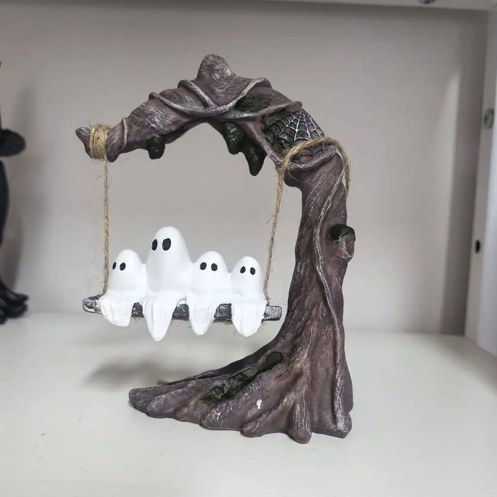 Halloween Themed Halloween Swing Ghost Ornament Handicraft Model Spooky Ghosts Decor Collectible Statue - drollido