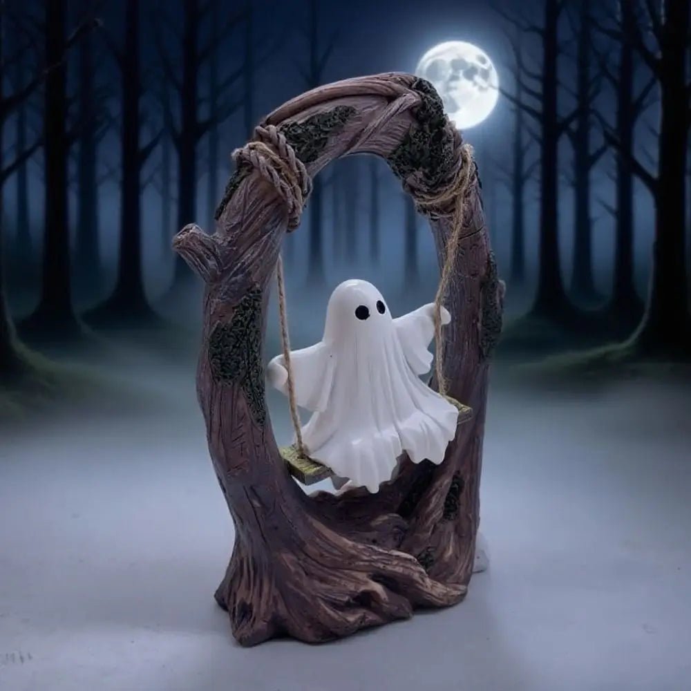 Halloween Themed Halloween Swing Ghost Ornament Handicraft Model Spooky Ghosts Decor Collectible Statue - drollido